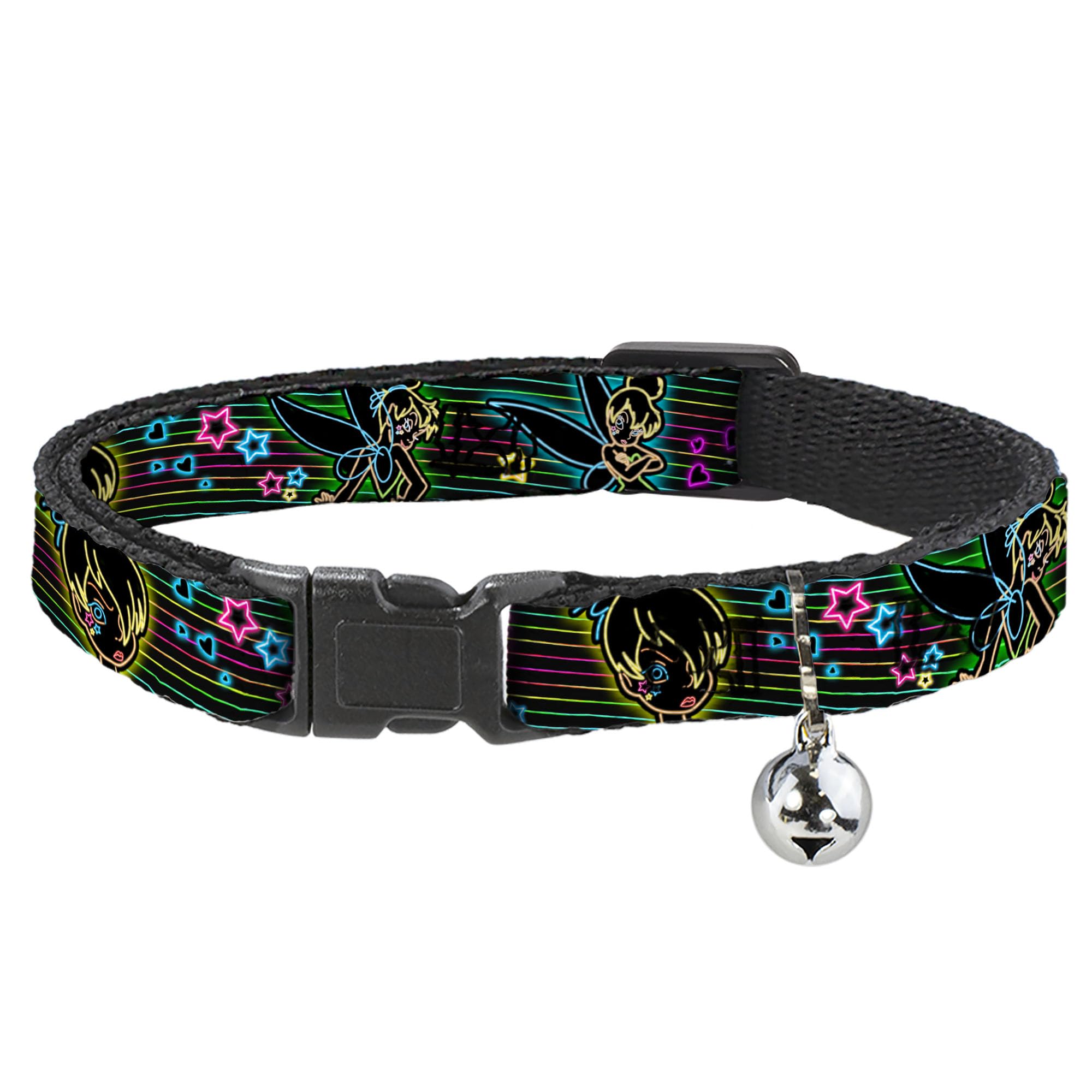 Collar de gato Breakaway Buckle Down BAC-WDY109-NL negro y neón