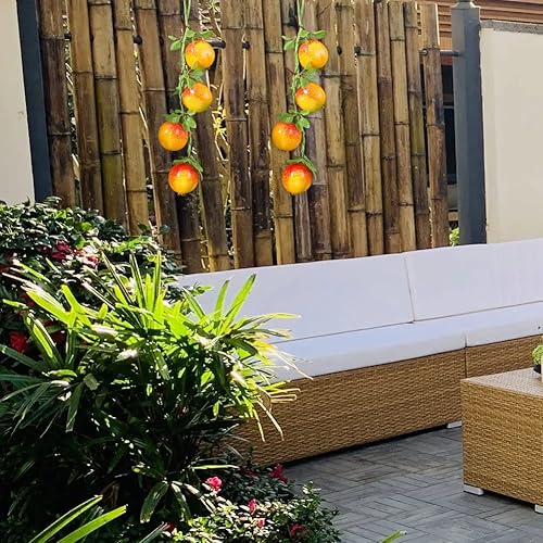 Miniatura 3 de BAOZOON 2 racimos de cuerdas realistas para colgar frutas, 8 piezas, melocotón, mango, fresa, manzana, granada, brocheta de frutas artificiales,
