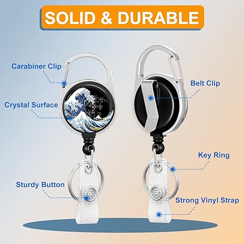 Miniatura 2 de Plifal Portatarjetas con carrete retráctil, diseño bohemio Abstaract de identificación de plantas, clip de identificación de plantas, clip de