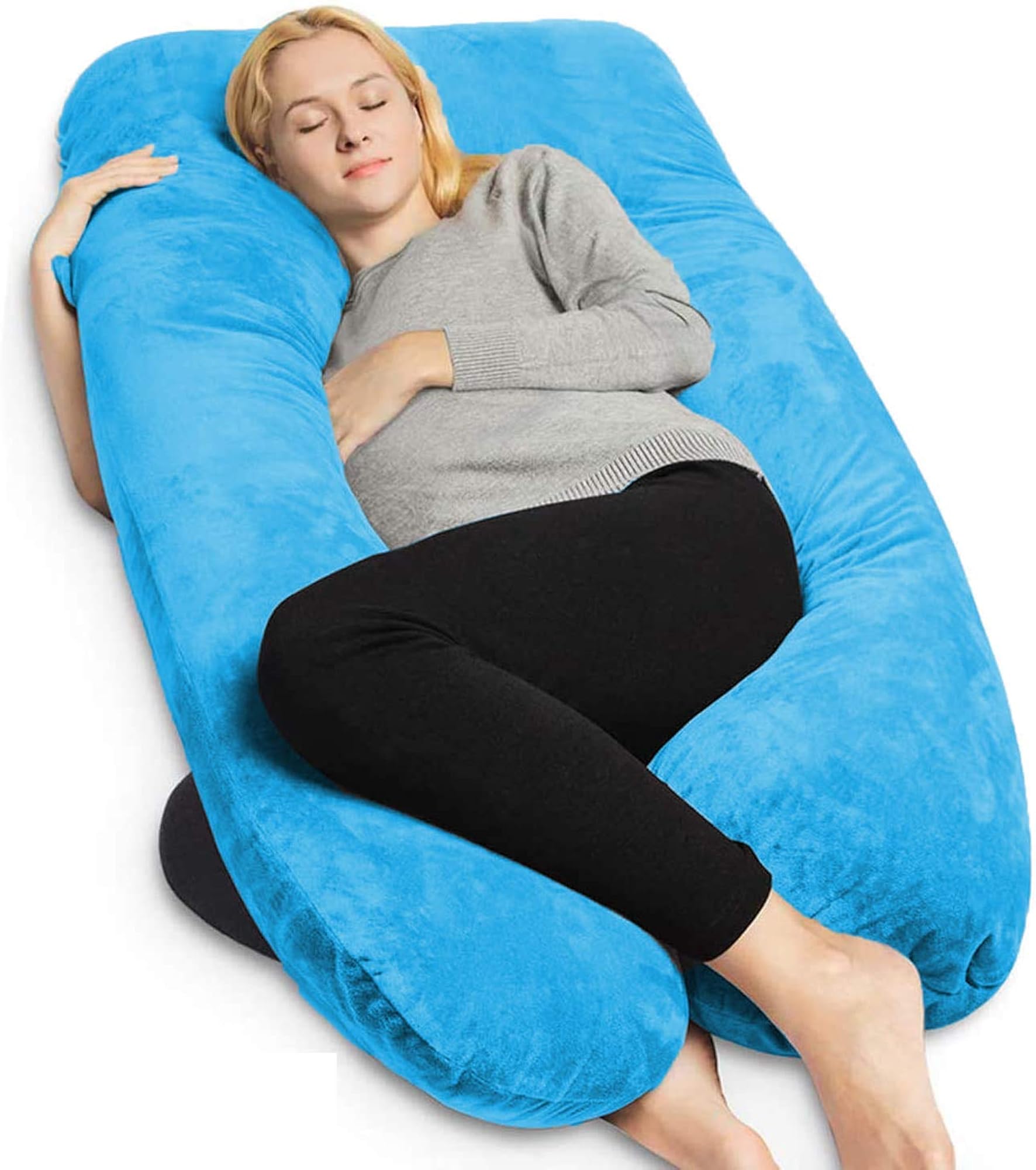 Pregnancy Pillow with Velvet Cover, U-Shape