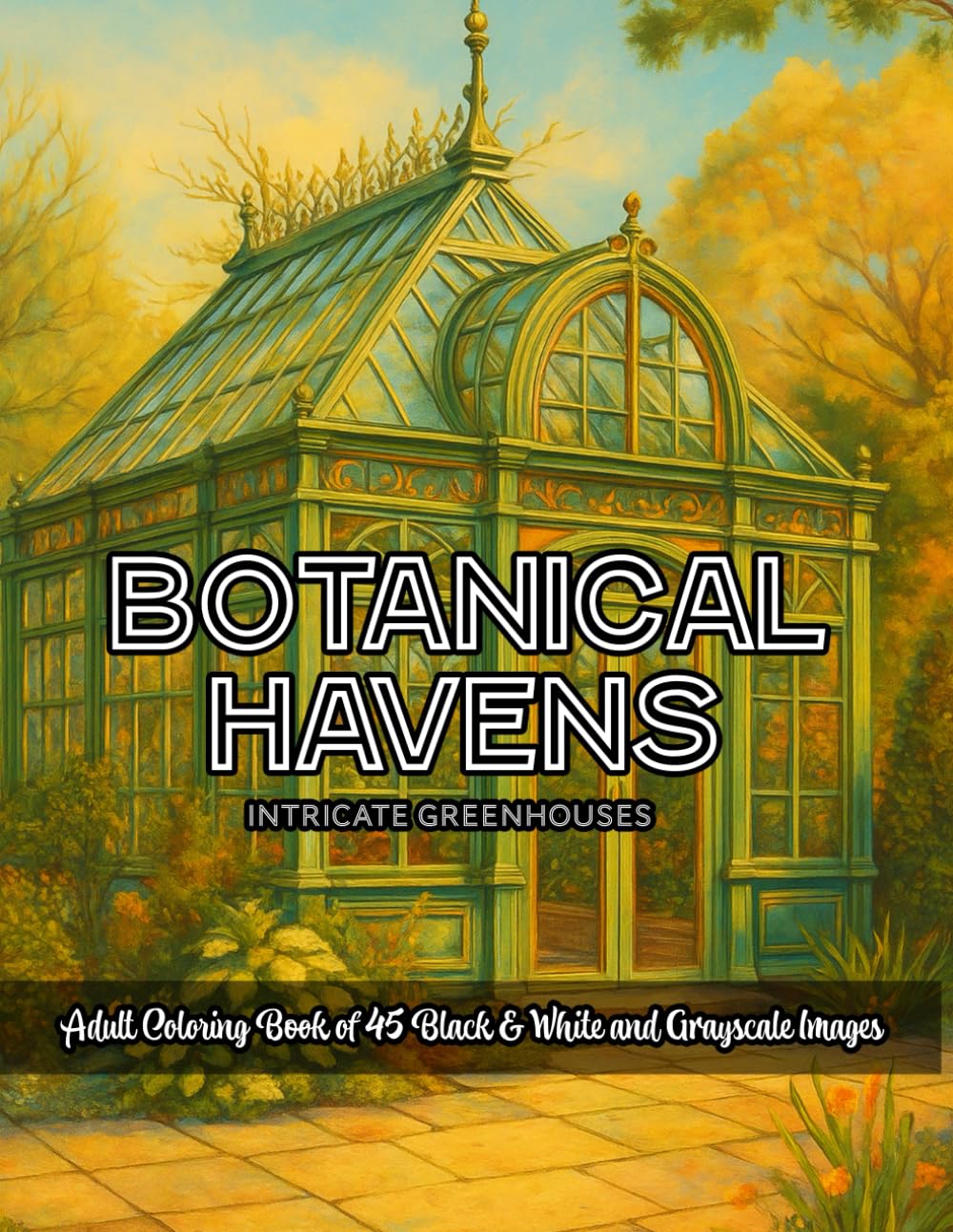 Botanical Havens: Intricate Greenhouses: Adult Coloring Book
