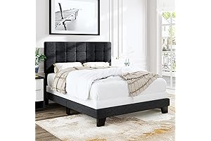 Allewie Queen Bed Frame with Adjustable Headboard