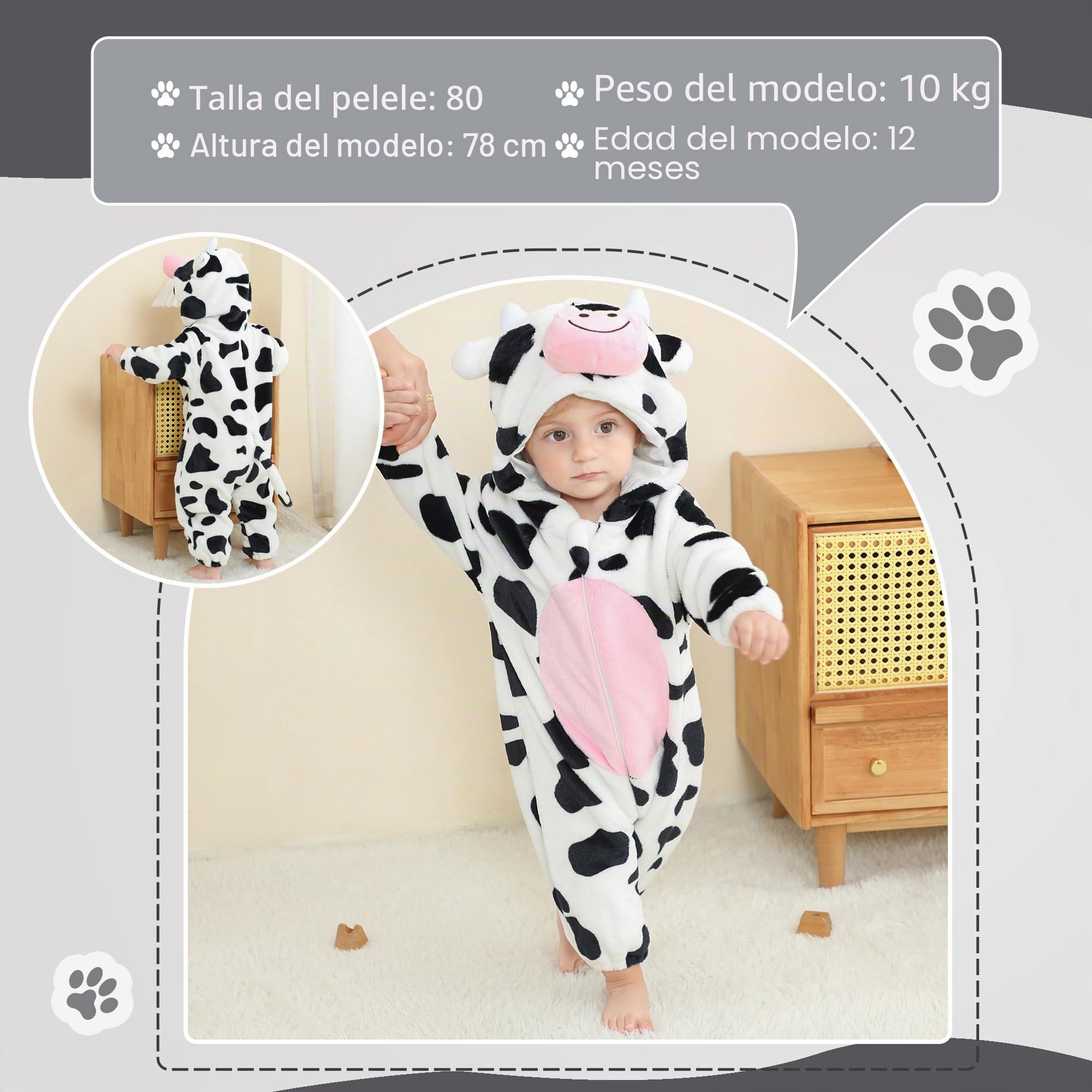 Unisexo Mono de Invierno Unisex con Capucha，2-36 Meses