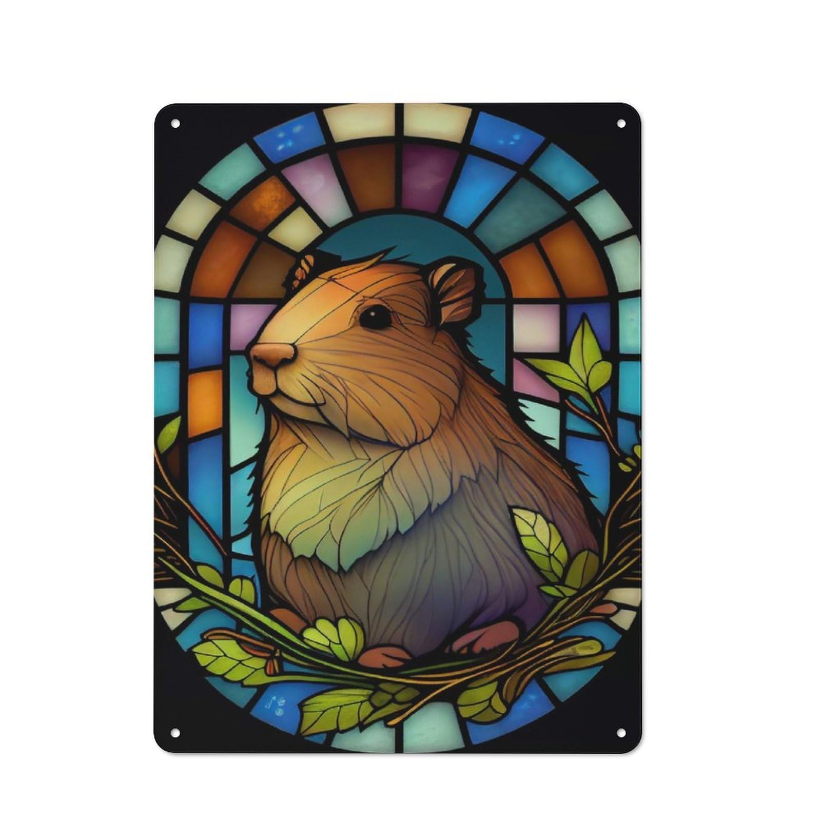 Junmoney Capybara Gift Capibara Retro Metal Wall Sign 40X30cm For Hobby Room Or Studio, For Garage, Workshop And Man Cave Decoration