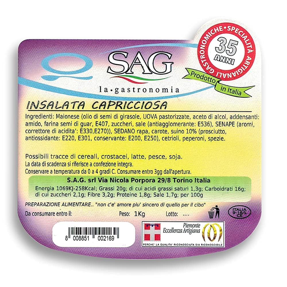 Insalata Capricciosa, (Confezione 1 pz. da Kg) – SAG