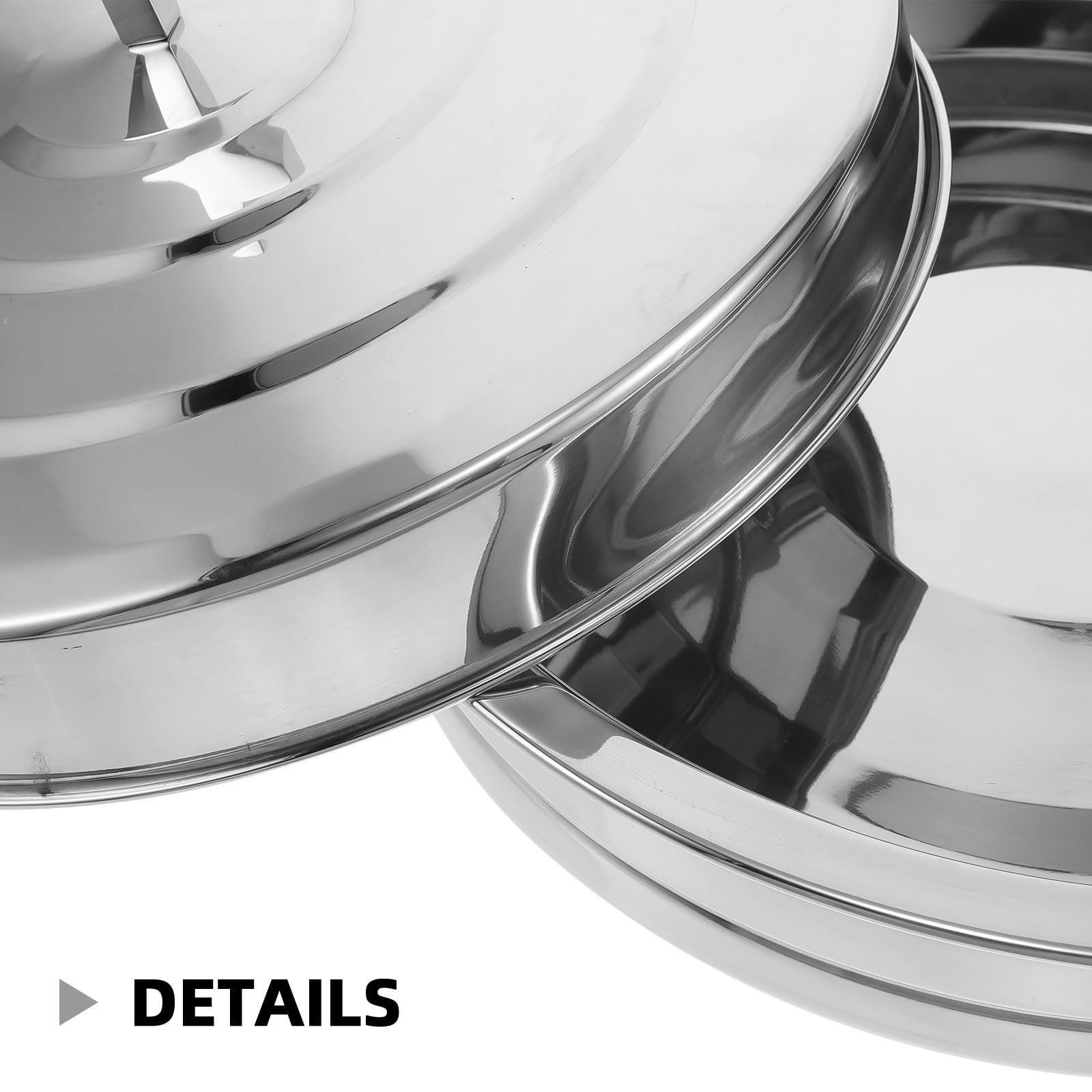 Zerodeko Bandeja de Acero Inoxidable Adecuado para Reuniones Familiares Diseño Apilable y Capacidad Grande, Plato Redondo para Suministros Iglesia para Pan de Comunión