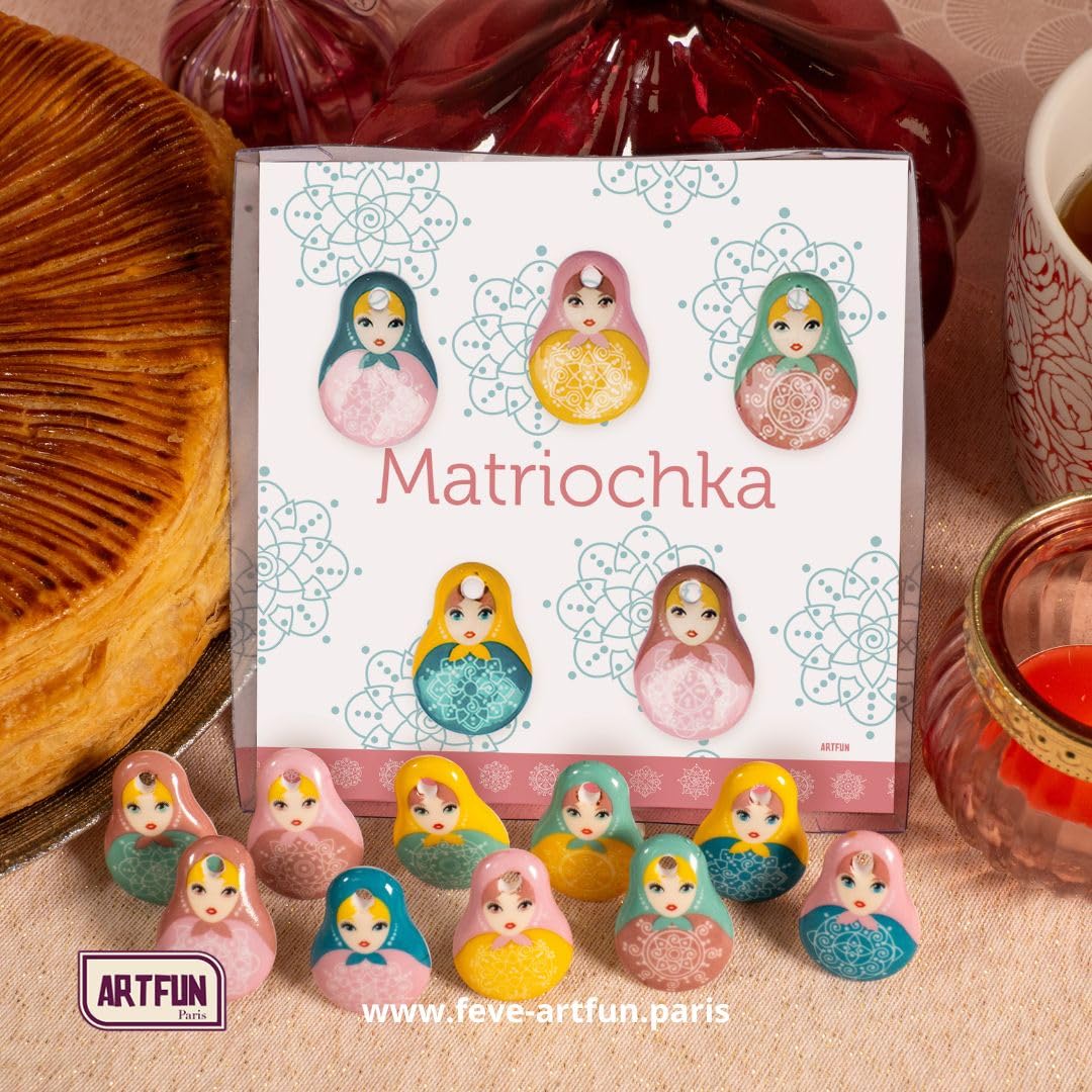 ARTFUN Coffret de FEVES Galette des Rois Porcelaine Matriochka pour Une Epiphanie Premium