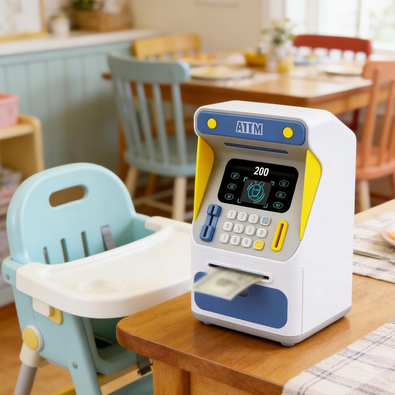 Smart Savings Jar with Face Detection Feature and Secure Code for Fun Saving Permanent ABS Savings Toy