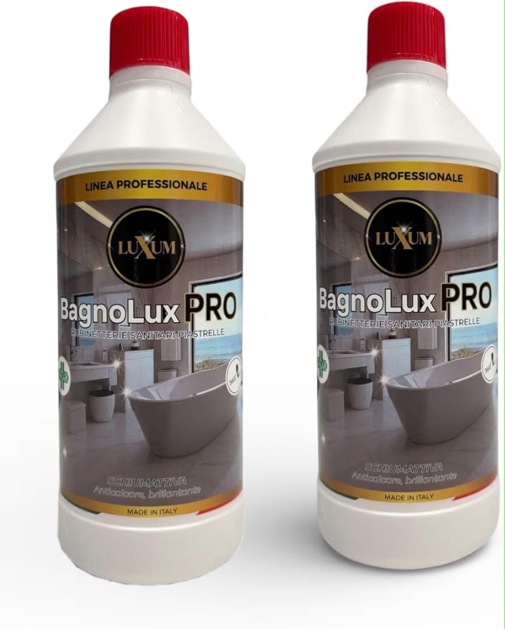 Bagnolux - PRO Detergente schiumogeno, disincrostante, lucidante e antigoccia HACCP – 2 ×750 ml