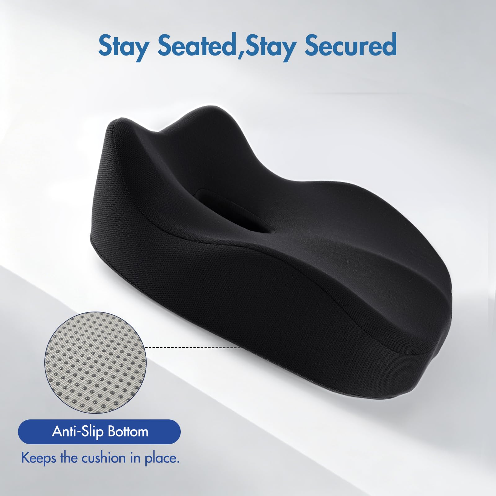 Cojín ergonómico de espuma viscoelástica para el alivio del dolor de ciática, cojín de asiento de conducción más grande para conductores cortos en viajes largos, cojín de trasero para coche, camión