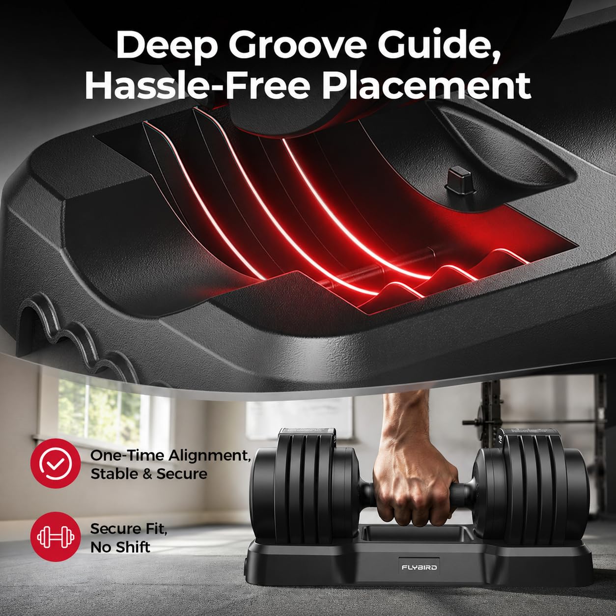 DB2 Adjustable Dumbbye Set, 55LB/110LB Option, 5-in-1 Quick Adjustable Weights with Storage Box and Non-Slip Handle, Weight Set for Home Gym Exercise Fitness, Full Body Workout for Men & Women