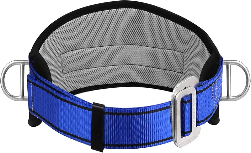 Trsmima Safety Climbing Harness Belt - Positioning Climbing Belt with Waist Pad and 2 D Rings, Personal Portable Safety Belt Kit Protective Equipment | Waist Pad Personal Portable Safety Belt Kit Protective Equipment