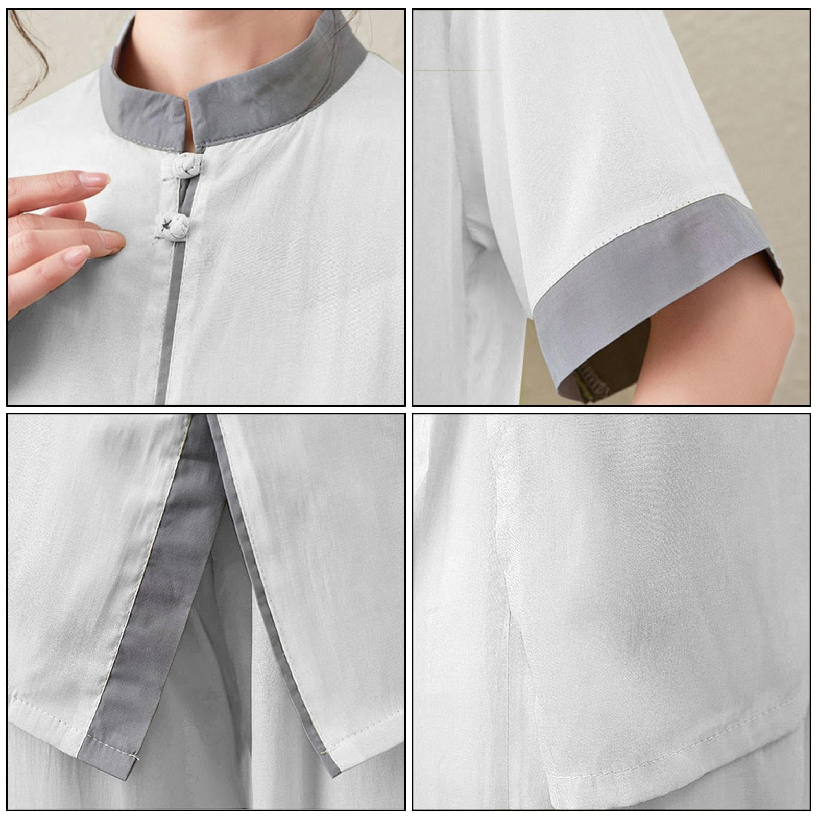 Uniforme de Tai Chi Chino Tradicional de Manga Corta Para Mujer, Ropa de Artes Marciales Para Ejercicios Matutinos, Ropa de Kung Fu, Ropa de Salón