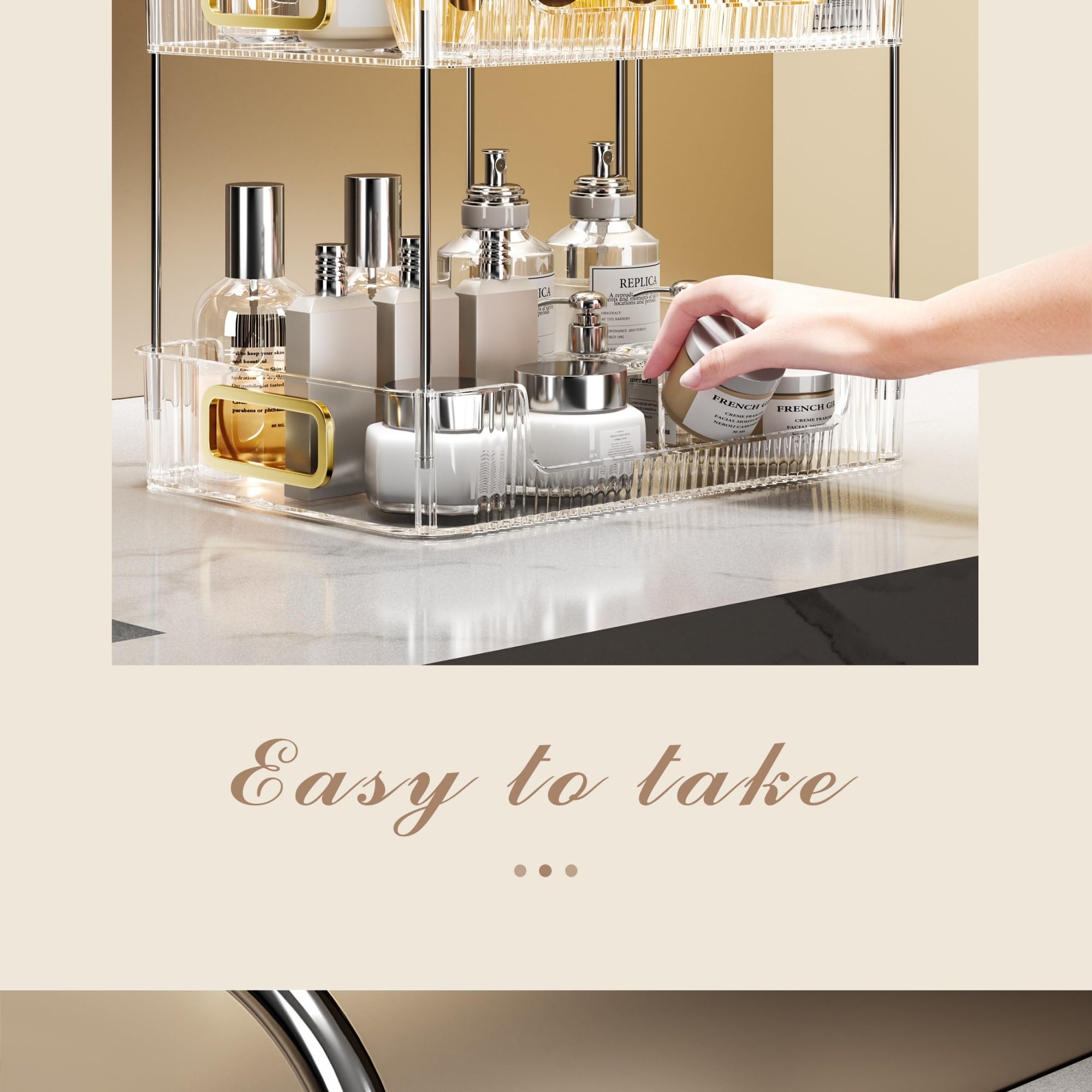 Boîte de Rangement cosmétique Acrylic Makeup Organizer,Organization and Storage Case for Cosmetics Make Up&Jewelry,Big Clear Makeup Organizer for Vanity,Bathroom,College Dorm,Closet,Desk Organisateur