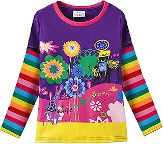 VIKITA Girls' Long-Sleeved Cotton T-Shirt Top 1-8 Years