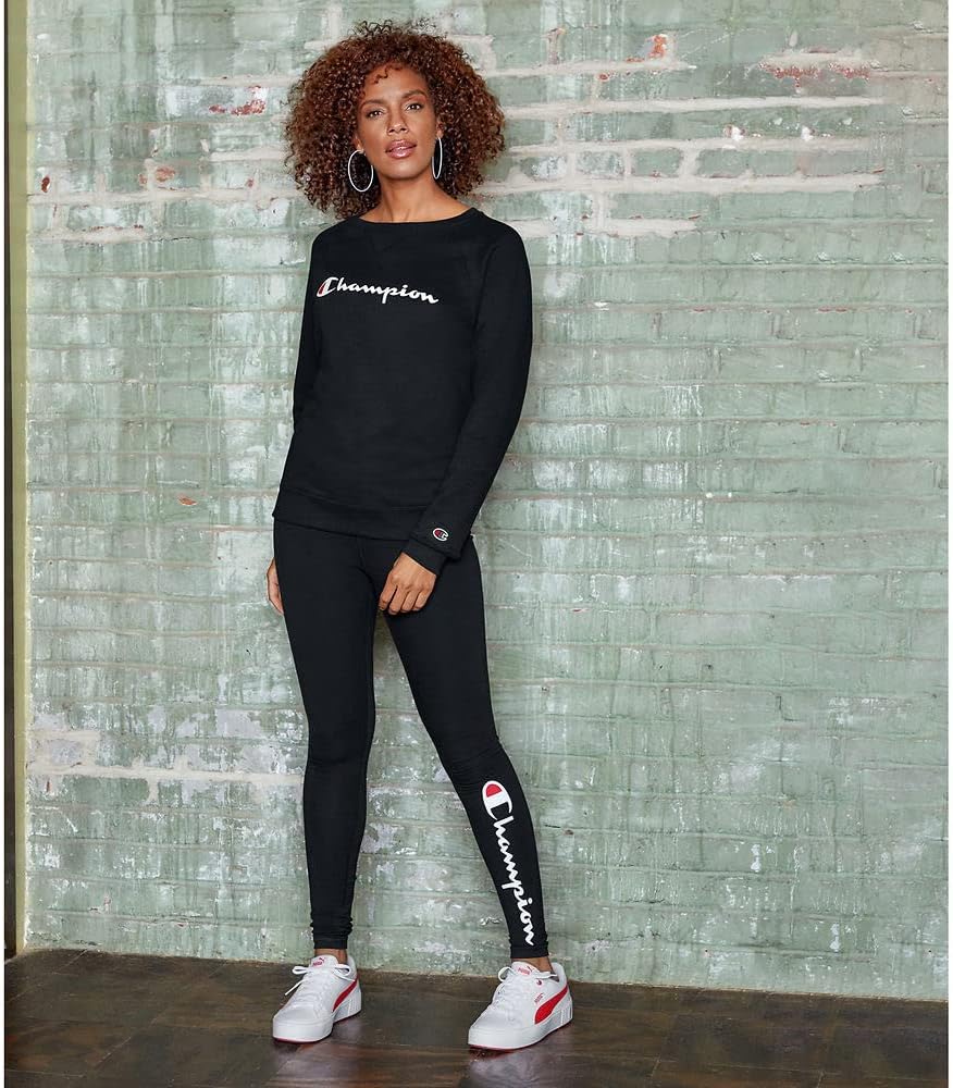 Champion womens Champion Women's Powerblend Crew, Screen Print ScriptSweatshirt - Image 4