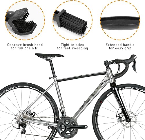 Miniatura 4 de Cepillo de cadena de bicicleta para motocicleta, herramienta de limpieza de cadenas y ruedas, limpiador de cadenas y engranajes, arandela de cadena