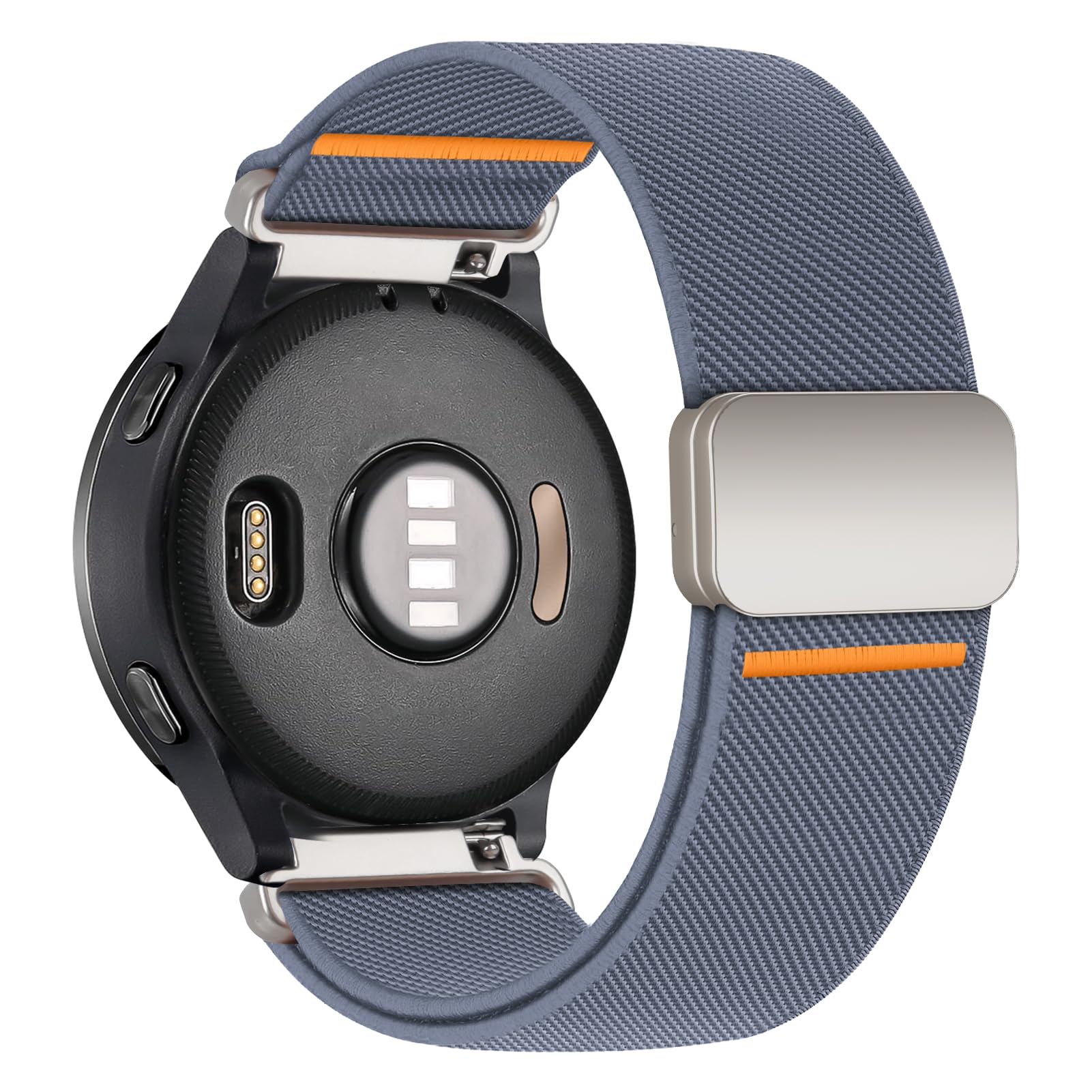 View 1 of 22mm Elastic Nylon Band for Garmin Venu 3 2/Vivoactive 4/Forerunner 970/965/955/265 46mm/255 46mm,Magnetic Stretchy Fabric Sport Watch Strap for Samsung Galaxy 3 45mm/Gear S3 Frontier