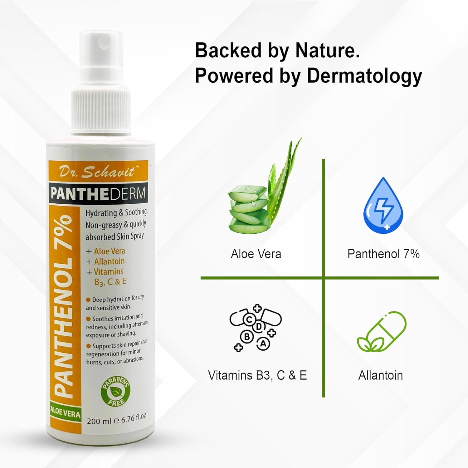 PantheDerm Aloe Vera & Panthenol 7% Skin Spray – Hydrating & Soothing Face & Body Mist for Dry, Sensitive, or Irritated Skin – After Sun, Shaving, Burns, Post-Laser, Tattoo 6.76 fl oz - Image 3