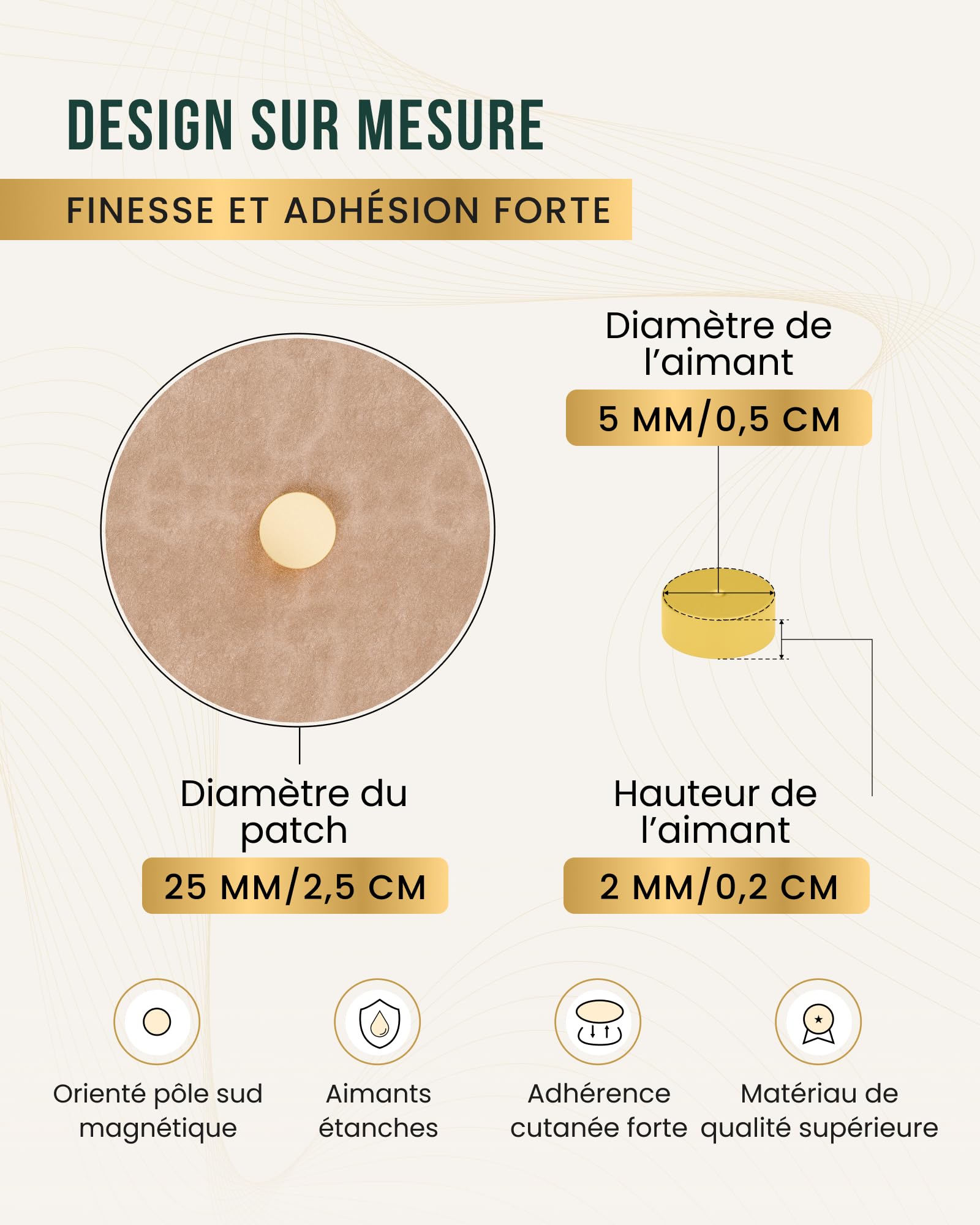 MagnetRX® Patchs de Magnétothérapie – Lot de 20 patchs d'acupression magnétiques – Aimants de guérison 3 500 Gauss ultra puissants pour le corps – Aimant thérapeutique