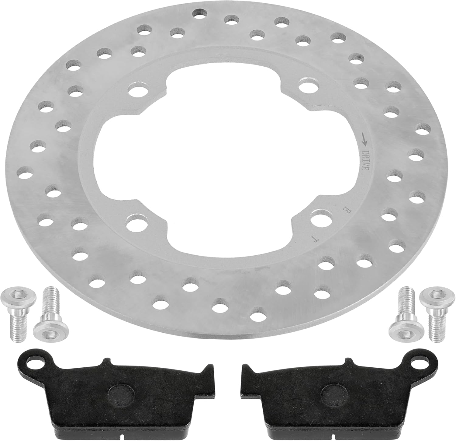 Caltric Rear Brake Disc Rotor with Brake Pad and Disc Bolts Compatible with Honda XR650L 1993-2020
