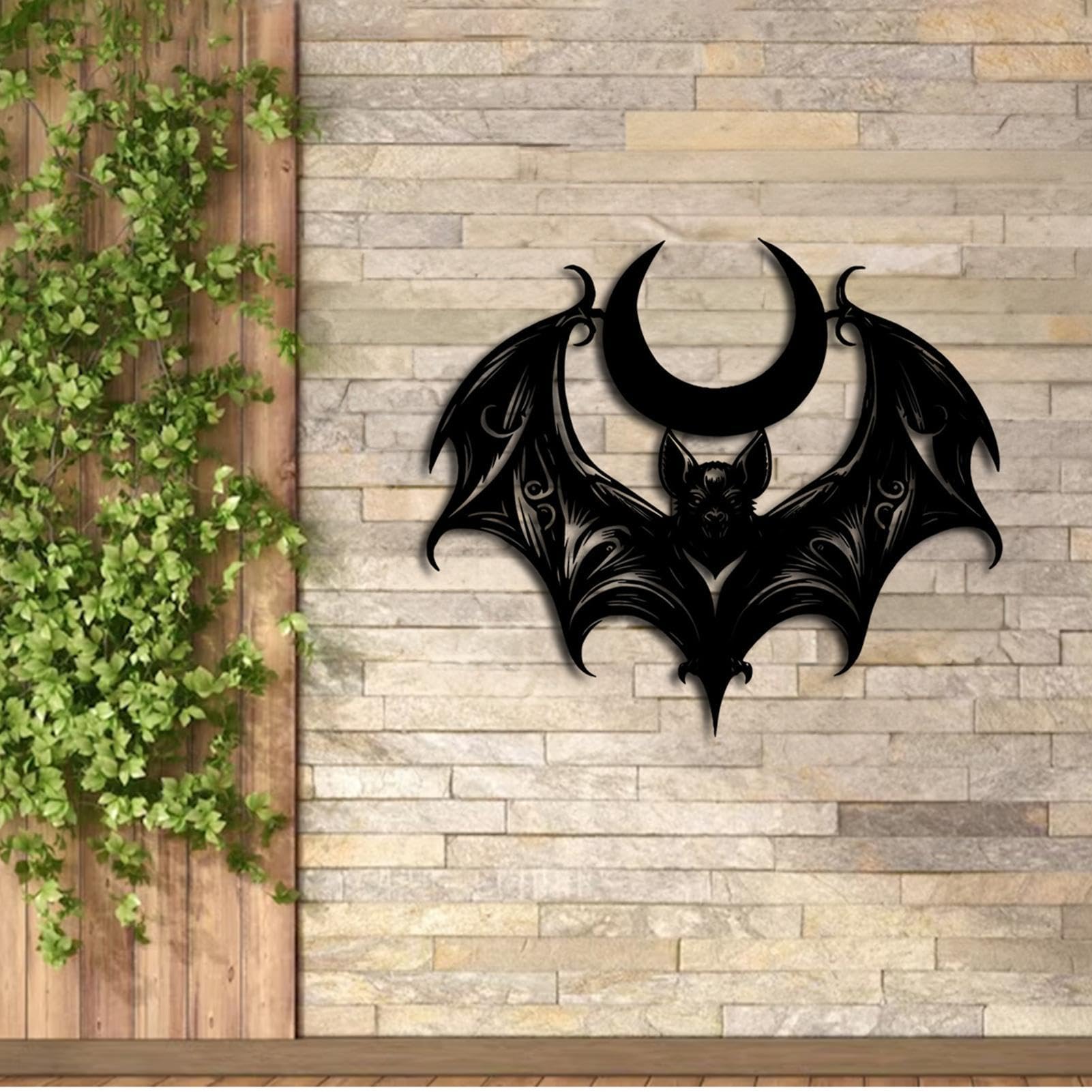 Halloween metalowa sztuka ścienna upiorny tajemniczy gotycki nietoperz