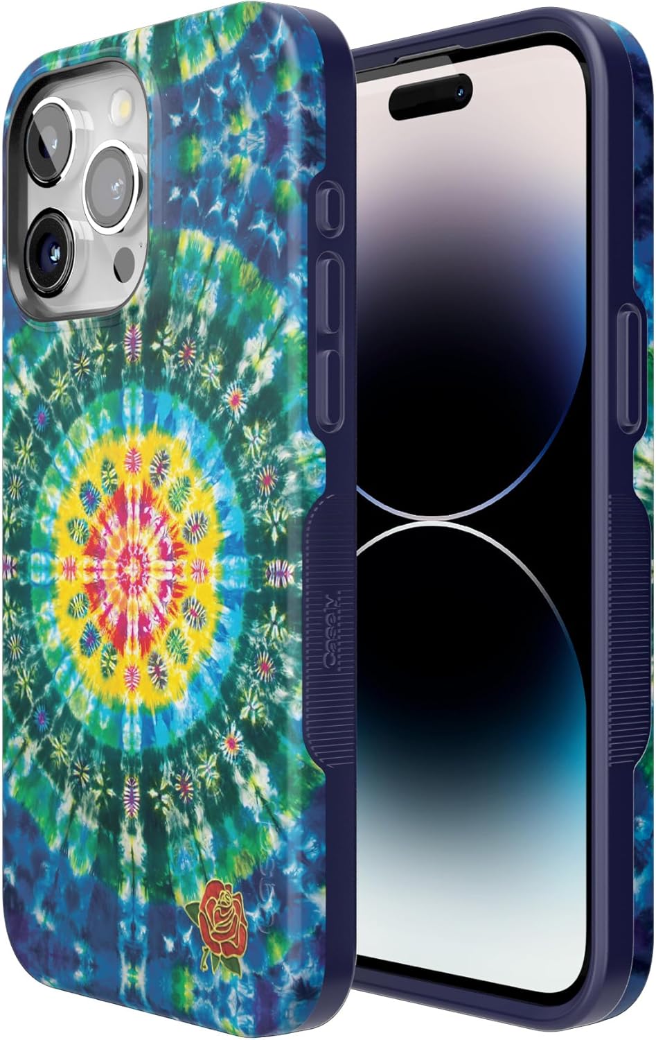 Casely iPhone 15 Pro Case | Veneta Tapestry | Grateful Dead Tie Dye | Bold Protective Design | Compatible with MagSafe