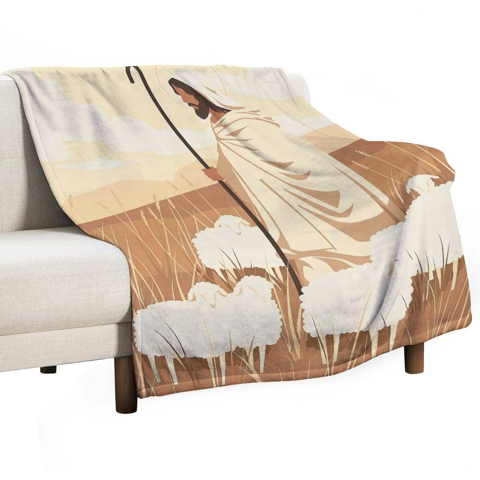 YHGSREUOH The Good Shepherd 02 Flannel Blankets Fleece Soft Throw Lightweight Plush Gifts for Couch, Bed, Cozy Sofa Plush, Chair, Lovers 100x130cm(40x50in)