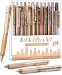 Four Candies Gel Pens, Cute Writing Pens with 0.5mm Fine Point, Black & Pink Ink Pen with Highlighter for Journaling Note Taking, Aesthetic School Office Supplies Japanese Stationery, Set of 12 - Rose | Back to School Supplies, Office Essentials for