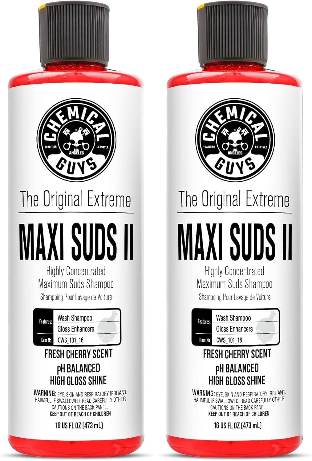 Chemical Guys CWS_1010_64BK Car Wash Detailing Bucket, Mitt & Accessories Bundle (6 Items) Featuring Maxi-Suds II Foaming Car Wash Soap 64 oz (.5 Gal) Grape Scent - Works on Cars, Trucks, SUVs, & More