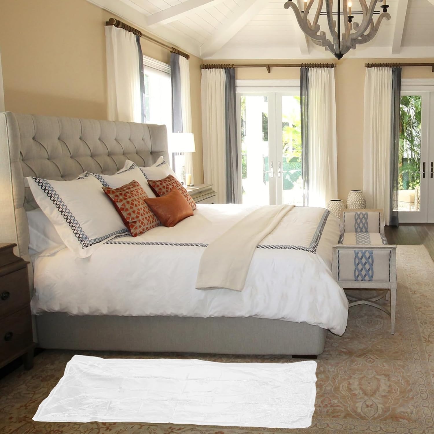 Cabilock 4pcs Mattress Cover Protector Transparent Zippered Design for Stain Resistance Washable Bed Protector for Mattresses up to Height for Home Use