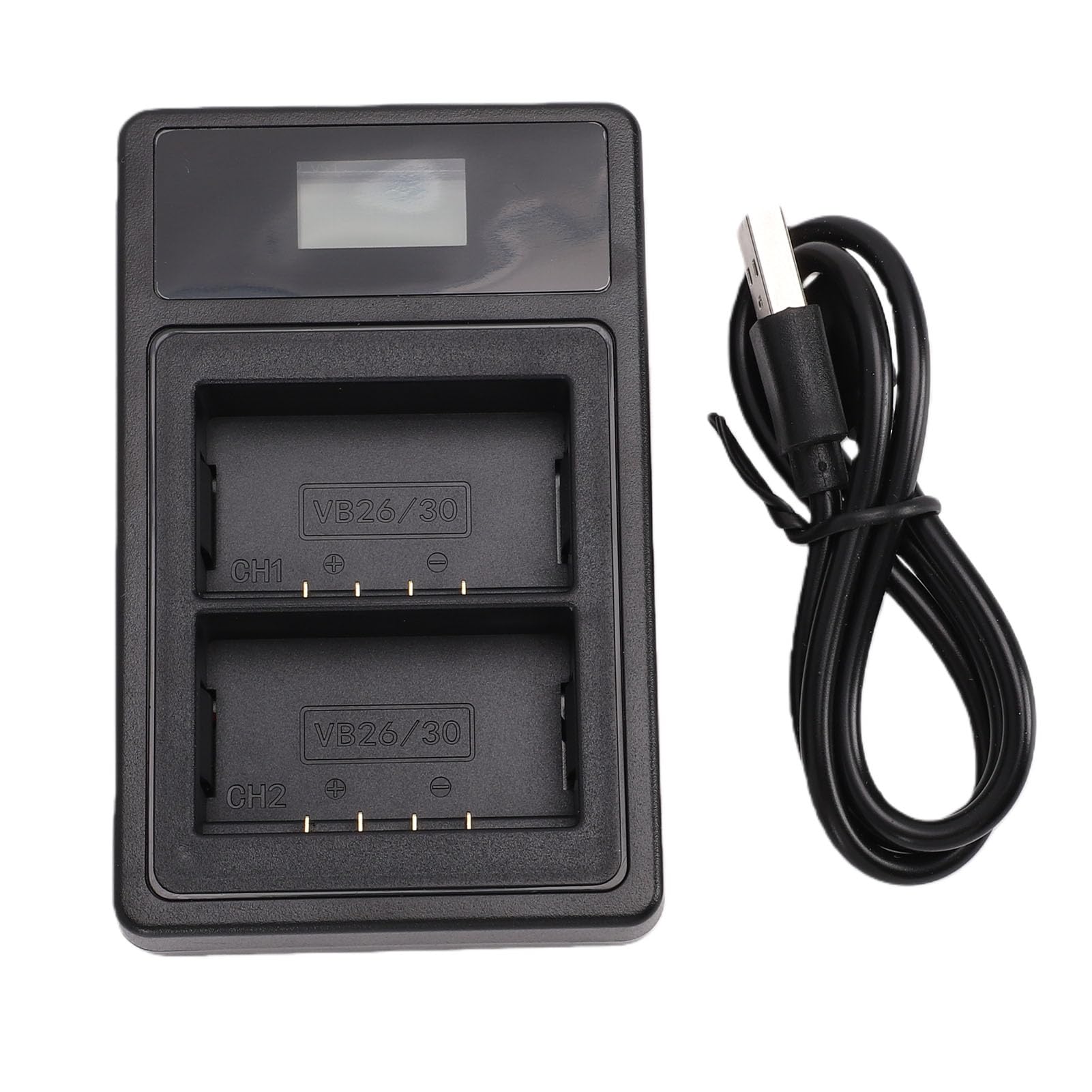 VB26 VB26B VB30 Ładowarka do Lampy Błyskowej, Podwójna Szybka ładowarka USB z Wyświetlaczem LCD, Kompatybilna z Lampami Błyskowymi V1 V850III V860III MF R76 Ring72 AD100Pro V1Pro