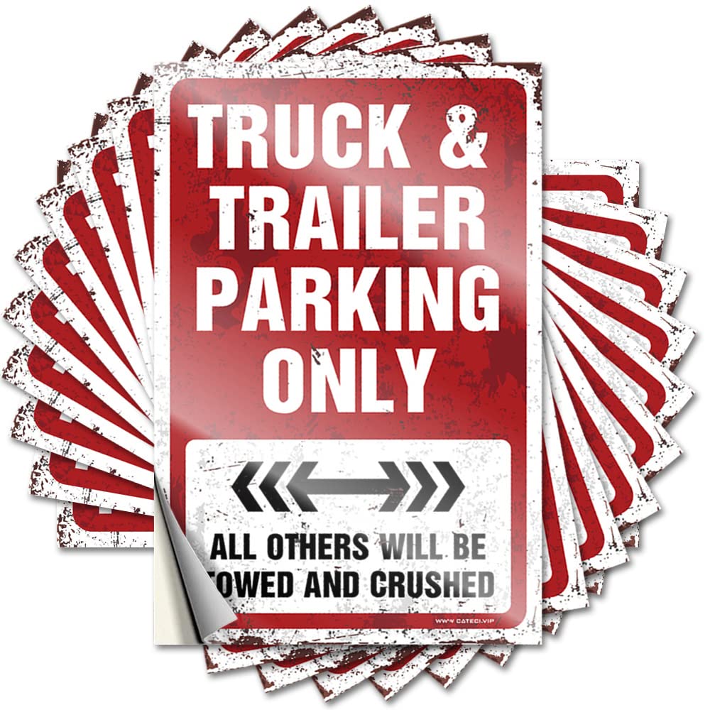Outside Decor for Porch Funky Decals - Truck & Trailer Parking Only Removable Decal Garage Easy Peel for Sports(6X9CM)