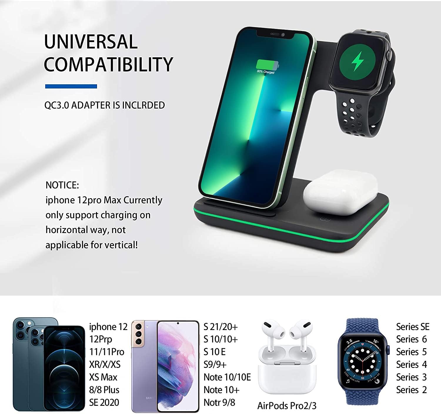 Rеvіеw Wireless Charger, 3 in 1 Qi Certified 15W Fast Wireless Charging Station for Apple iWatch Series 7/SE/6/5/4/3/2,AirPods 2/Pro, Compatible for iPhone 13/12/11 Series/XS MAX/XR/XS/X/8/8 Plus/Samsung Lіmіtеd Dіѕсоunt Wireless Charger, 3 in 1 Qi Certified 15W Fast Wireless Charging Station for Apple iWatch Series 7/SE/6/5/4/3/2,AirPods 2/Pro, Compatible for iPhone 13/12/11 Series/XS MAX/XR/XS/X/8/8 Plus/Samsung