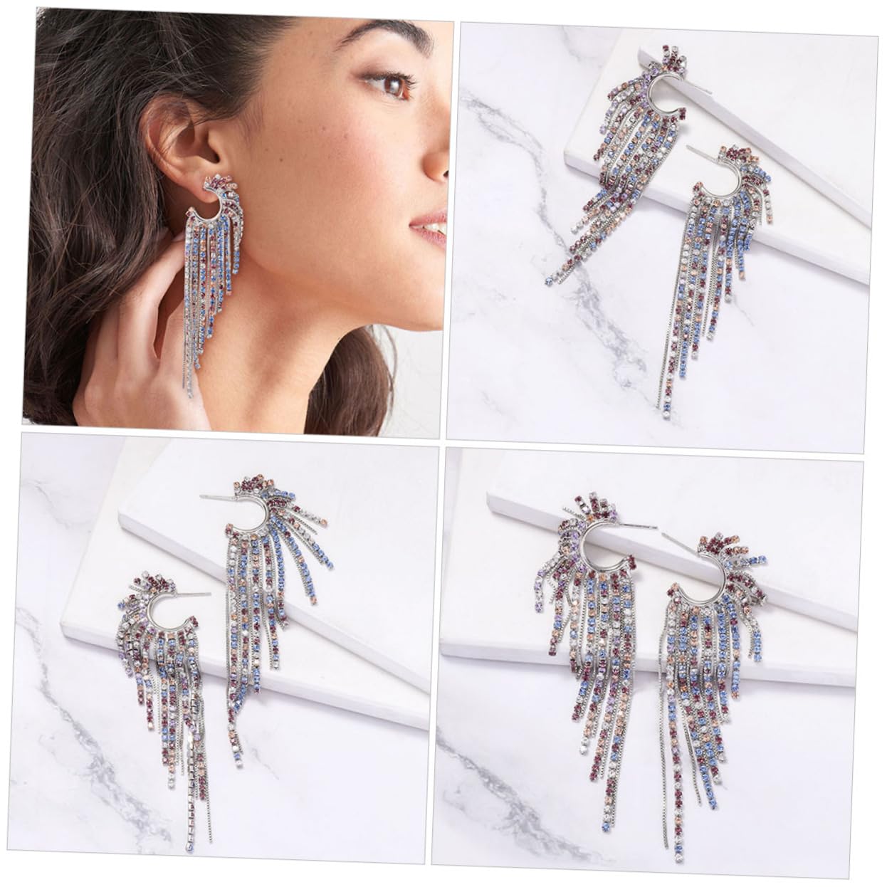 5pares Pendientes De Borlas Coloridos De Imitación Para Mujer Joyería De Declaración Elegante y Ocasiones Especiales