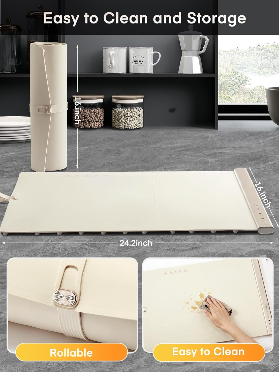 FOHERE Food Warming Mat with a timer set to 240 minutes, keeping food warm.