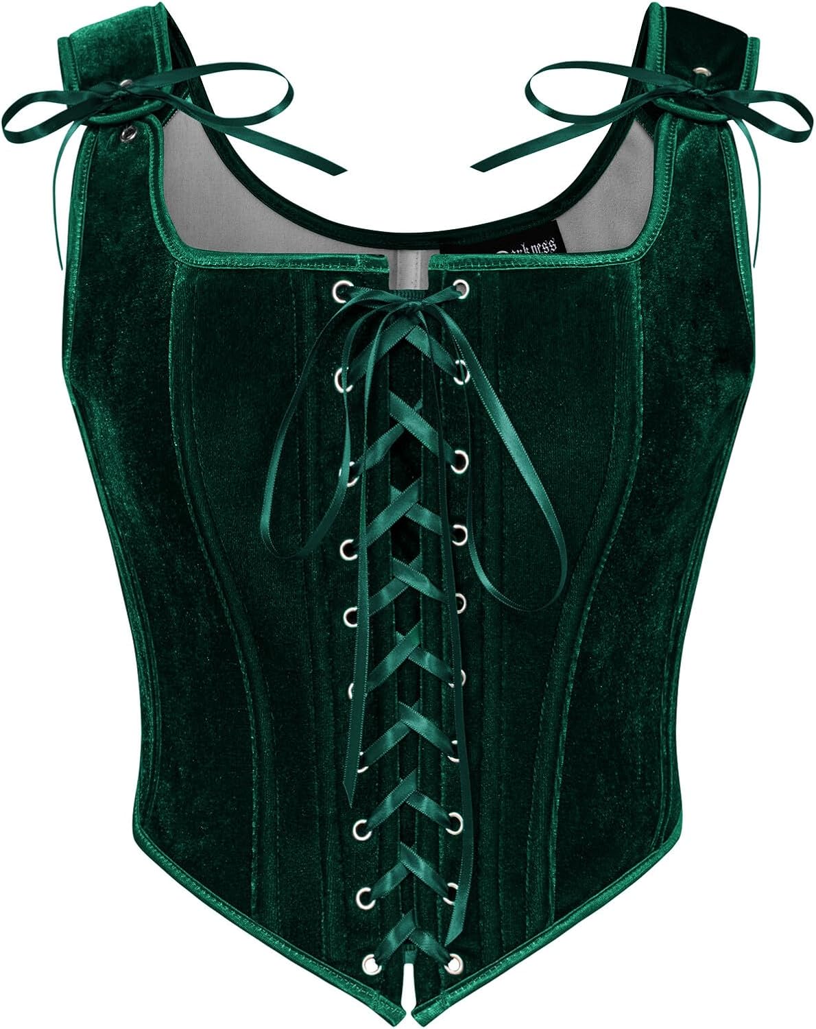 Scarlet Darkness Renaissance Corset Tops for Women Vintage Lace Up Overbust Velvet Bustier Bodice