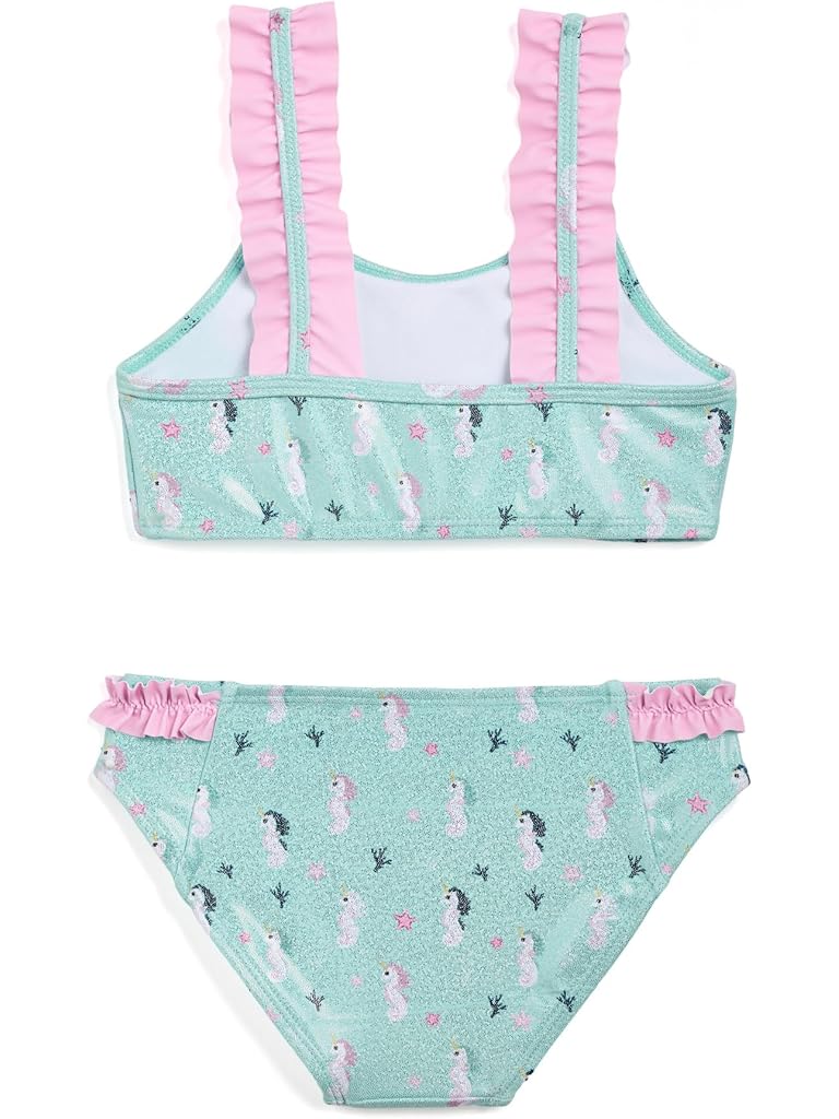 Blue Deux par Deux Seahorse Two-Piece Swimsuit (Big Kid)