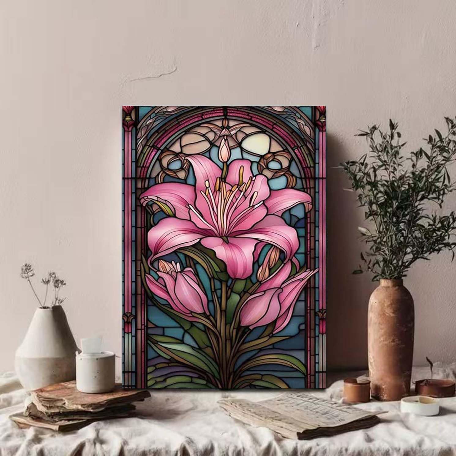 GEMOUJ 6 Packs Paint by Numbers Kits for Adult-Flowers Paint by Numbers Kit for Adults Beginners, DIY Flowers Acrylic Painting on Canvas for Adult, Home Wall Decor 12 X 16Inch