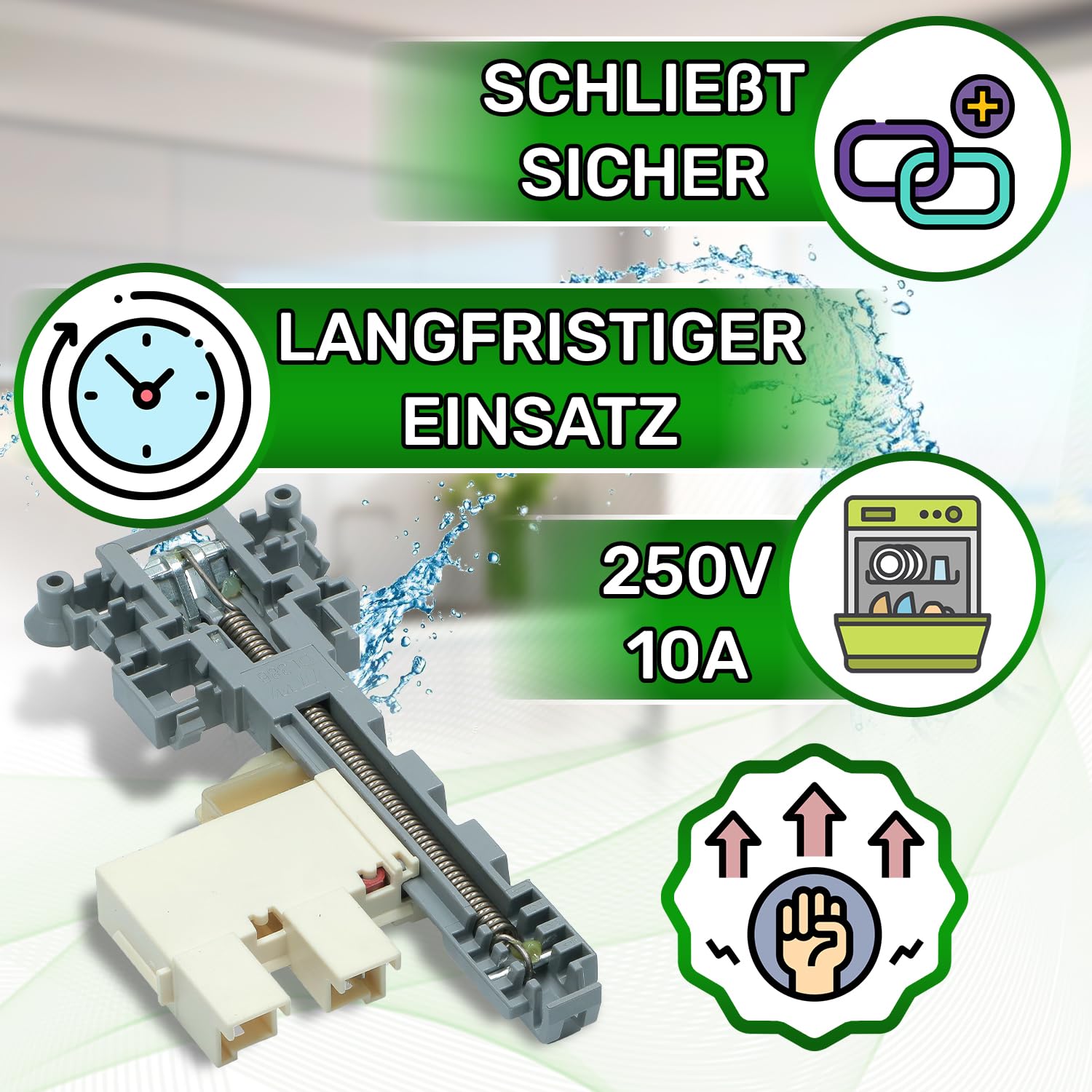 ONIX TECH Türschloss der Geschirrspüler 10A 250V mit Original Code 690074493 697690335 697690342 697690348 für Smeg - Garantie 5 Jahre