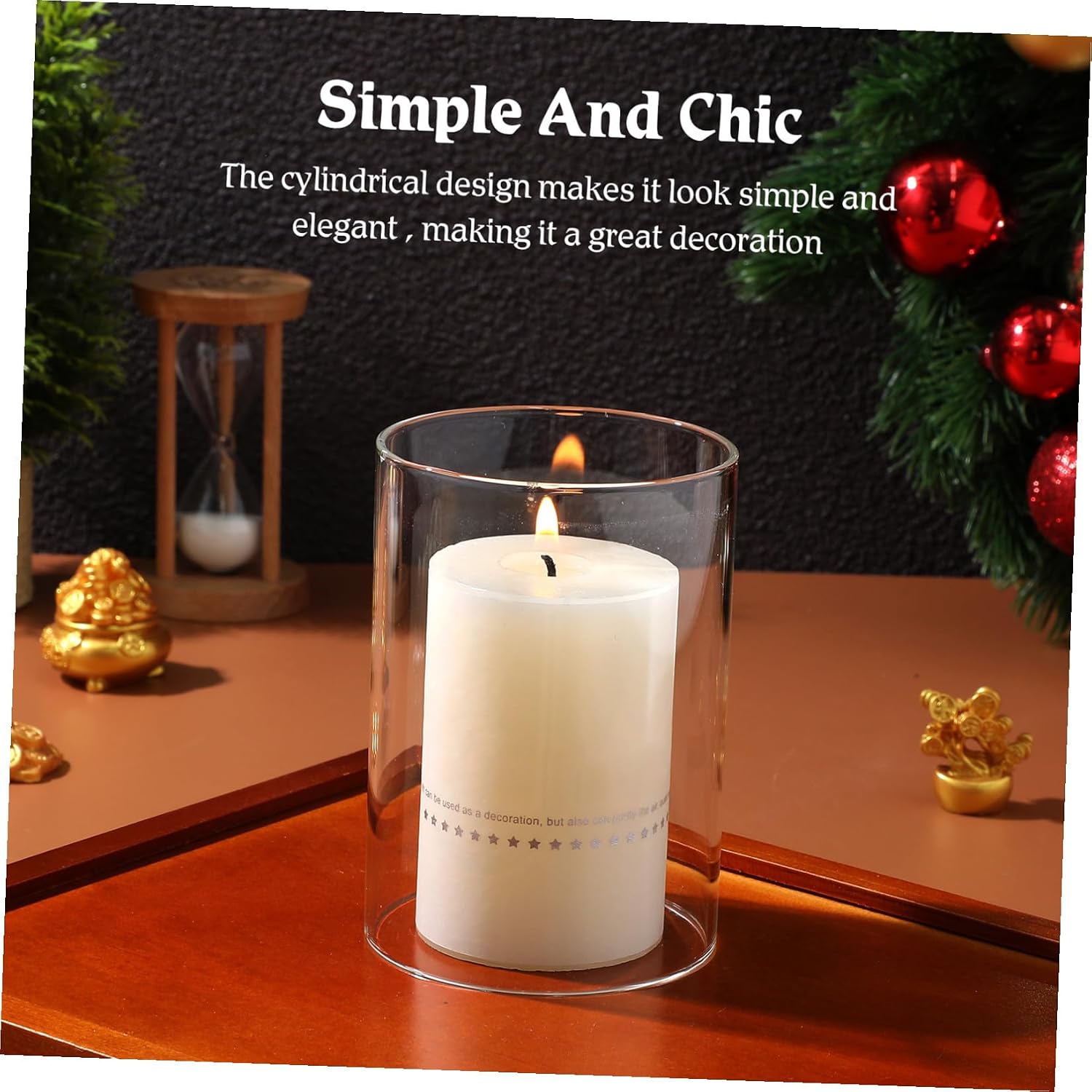 Garneck 2pcs Glass Candle Chimney Holder Tube Open-Ended Candle Shades for Home Decoration Romantic Atmosphere for Weddings and Parties