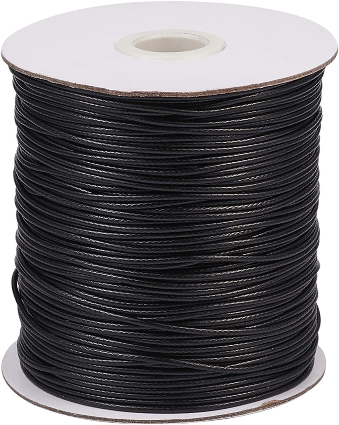 200 Yards 1.5mm Waxed Polyester Cord Thread Black Korean Braided Beading Cord Bracelet Necklace Wire Thread with Spool for Jewelry Craft Making Macrame Supplies