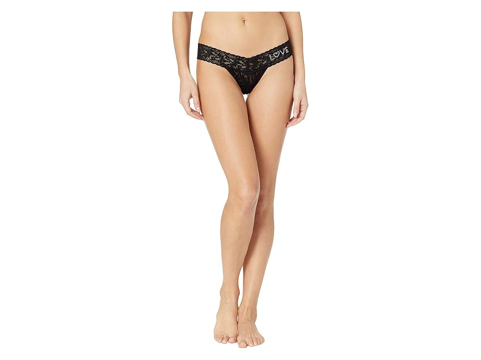 

Hanky Panky Low Rise Lace Love Thong (Black) Women's Underwear