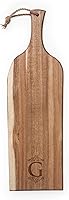 Vista 13 de PICNIC TIME Monogram - W - Tabla de embutidos de acacia personalizada de 24 pulgadas con borde de madera cruda, tabla de queso, plato para servir