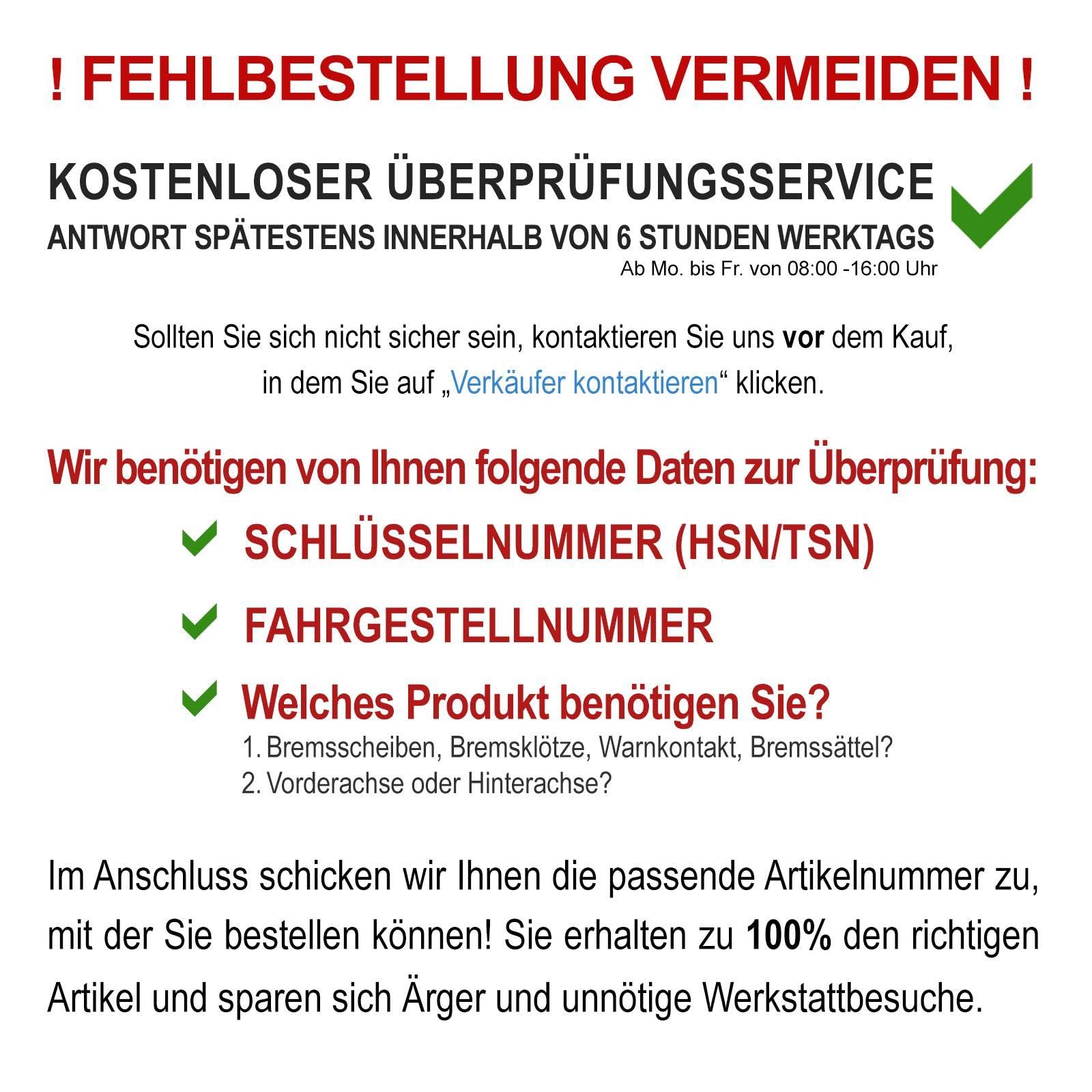 NB PARTS Bremsen vorne 256mm passend für Audi A1 A3 Seat Ibiza 5 Skoda Fabia Octavia VW Golf 4
