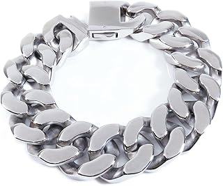 Steelmeup Stainless Steel Huge Heavy Polish Men Curb Chain Bracelet 20mm 8.5 inch Price In India