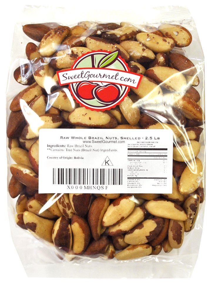 Raw Brazil Nuts-Whole, Shelled, Unsalted, Naturally, 2.5 lb