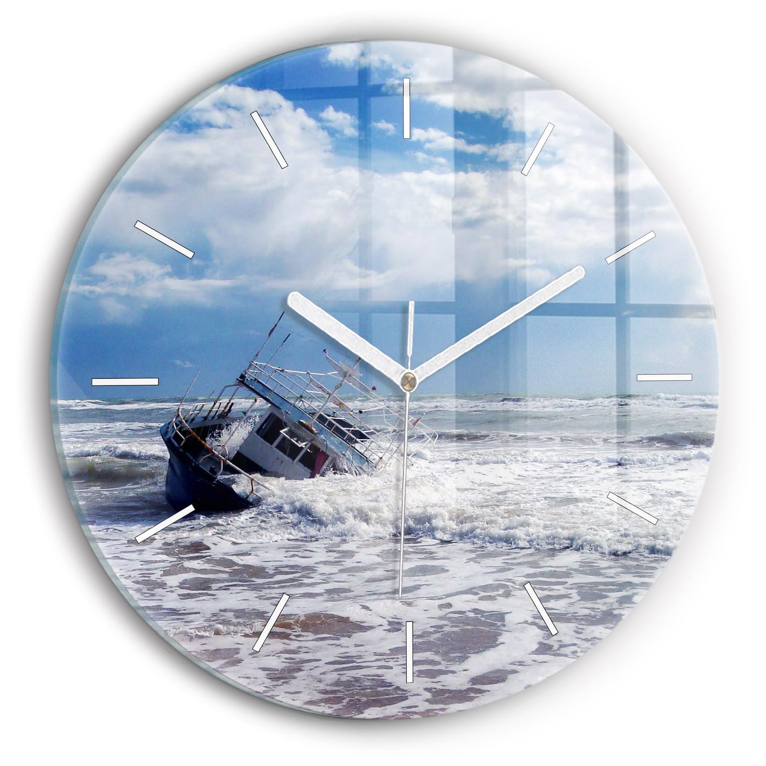 Horloge en verre de qualité supérieure Wallfluent 30 cm au design moderne raffiné