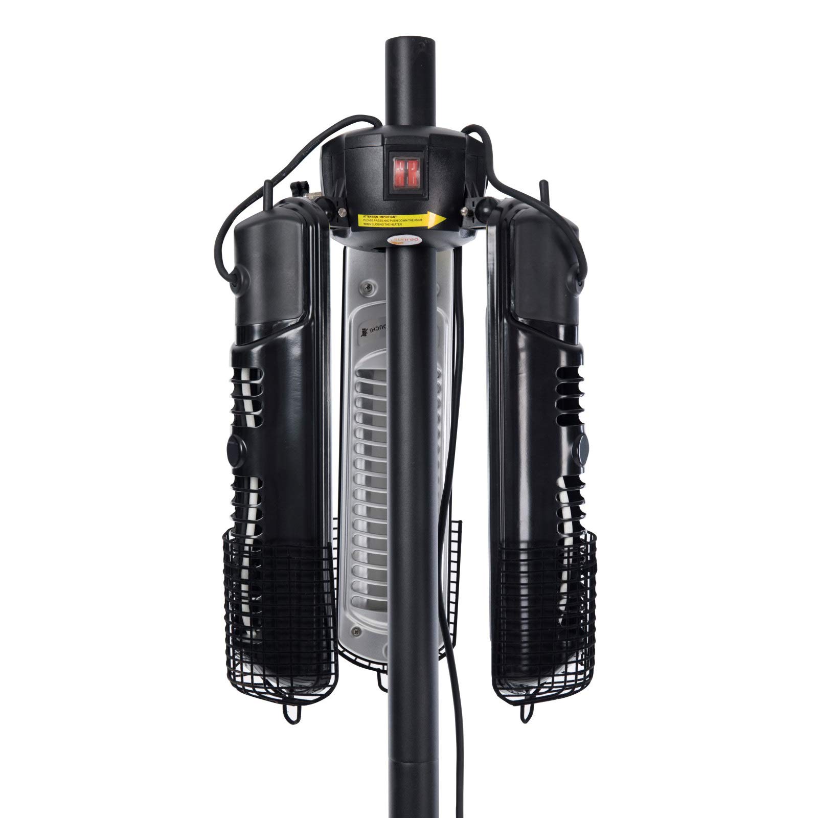 Mi-Heat Chauffage de parasol 2000 W Infrarouge pour terrasse 16 m² 3 niveaux de puissance