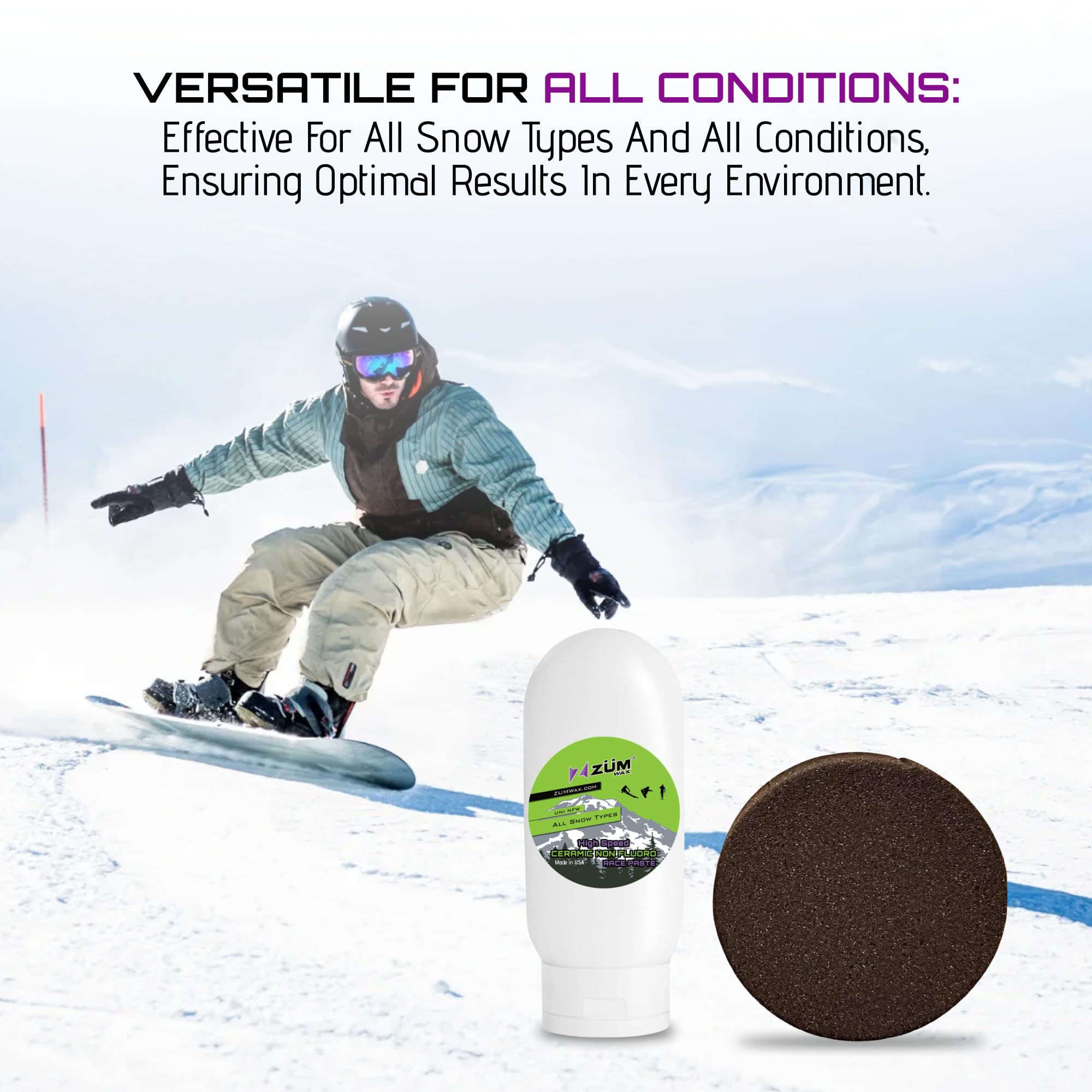 ZÜMWAX Iron-On Ski/Snowboard/Nordic/Cross-Country Universal Wax, 140g, Vanilla Scent, PFAS-Free, Made in USA, 100% Hydrocarbon : Ski And Snowboard Wax ZÜMWAX Iron-On Ski/Snowboard/Nordic/Cross-Country Universal Wax, 140g, Vanilla Scent, PFAS-Free, Made in USA, 100% Hydrocarbon : Ski And Snowboard Wax